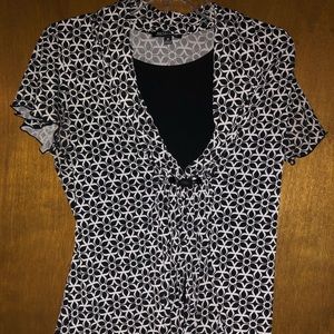 Notations Black and White Dress Shirt